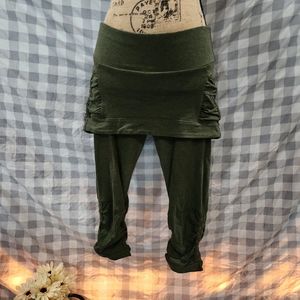 Nomads Hempwear Sativa Skirted Crop Leggings in Green Melange Organic size M NWT